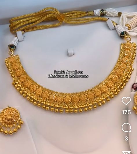 Gold Choker Necklace Indian Bridal, Gold Choker Necklace Indian, Choker Necklace Indian, Desi Jewellery, Indian Gold Necklace Designs, Fashion Jewelry Necklaces Gold, Unique Gold Jewelry Designs, Wedding Jewelry Sets Bridal Jewellery, Delicate Gold Jewelry