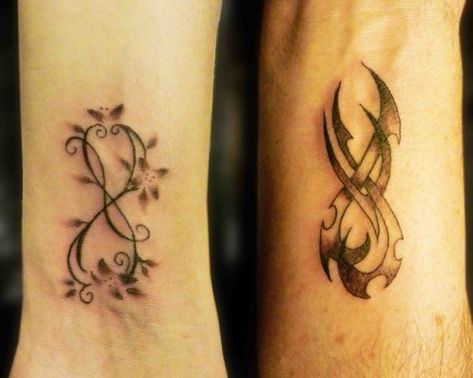 24. Matching Infinity Tattoos Symbol Tattoo Ideas, Eternity Tattoo, Infinity Couple Tattoos, Him And Her Tattoos, Couple Tattoos Unique Meaningful, Love Symbol Tattoos, Small Wave Tattoo, Best Couple Tattoos, Small Dragon