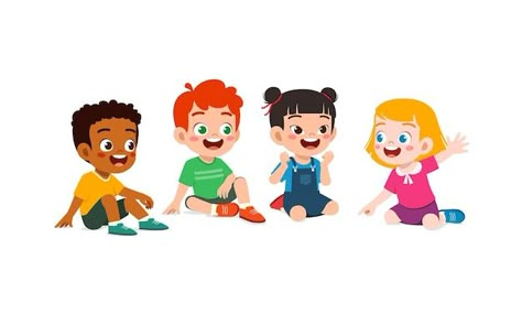 Little kids sit together with friend on ... | Premium Vector #Freepik #vector #people #children #family #education Children Talking, Vector Cartoon Characters, Iphone Wallpaper Pinterest, Kids Talking, Vector People, Kids Study, Boy Character, Boy Boy, Pose Style