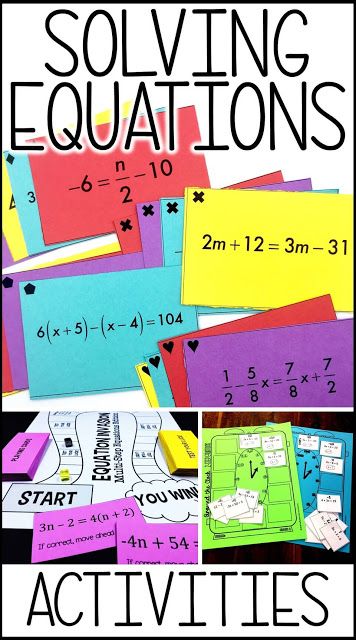 Solving Equations Activities - Looking for a fun solving equations activity for algebra? Here is a roundup of fun and engaging solving equations activities from some of my favorite math teachers. #solvingequations #algebra Algebra Activities High School Math Projects, Pre Algebra Projects, Solving Equations Project, Solving Equations Anchor Chart, Fun Algebra Activities, High School Math Projects, Algebra Games, Math Solving, Pre Algebra Activities