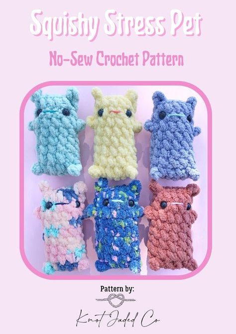 Squishy Stress Pet No-Sew Crochet Pattern Crochet toys patterns free amigurumi #crochettoyspatternsfreeamigurumi #crochet #crochettoy #crochetpattern #crochetpatterns 1.502 Toys Quotes, Confection Au Crochet, Crochet Animals Free Patterns, Crochet Business, Crochet Design Pattern, Beginner Crochet Projects, Crochet Amigurumi Free, Crochet Simple, Fun Crochet Projects