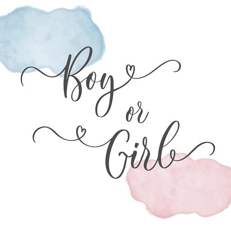 Gender reveal calligraphy banner boy or ... | Premium Vector #Freepik #vector #birth-card #newborn-card #birth-announcement #baby-blue Calligraphy Banner, Gender Reveal Banner, Baby Shower Party Invitations, Boy Gender Reveal, Girl Gender Reveal, Wedding Sand, Baby Gender Reveal Party, Fiesta Baby Shower, Gender Reveal Invitations