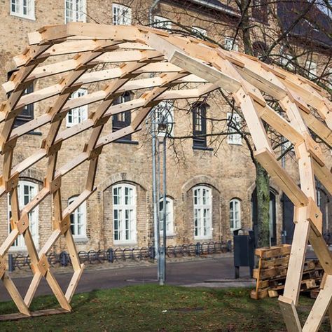 Authorities are not yet familiar enough with timber construction Reciprocal Structure, Reciprocal Frame, Diy Moving, Computational Design, Working With Wood, Wood Architecture, Space Frame, Hanging Fabric, Timber Construction