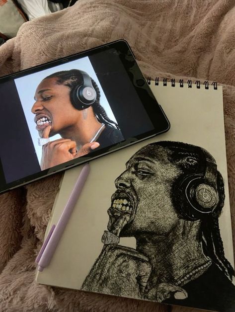 Asap Rocky Drawing, Rocky Drawing, Make A Notebook, Plants Art, Everywhere I Go, Art Basics, Graffiti Style Art, Black Art Painting, Afrocentric Art