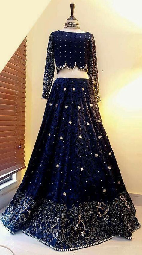 Very cool and stylish Baju Kahwin, Indian Wedding Lehenga, Velvet Lehenga, Wedding Lehenga Designs, Lehnga Dress, Bridesmaid Attire, Red Lehenga, Embroidered Velvet, Indian Gowns Dresses