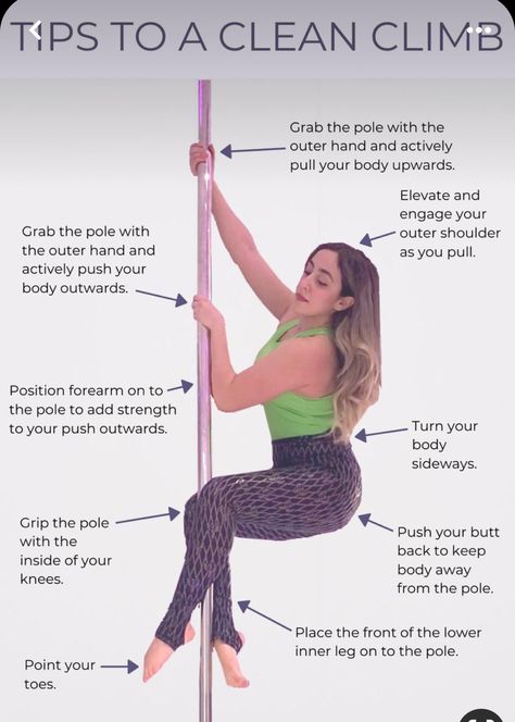 Pole Climbing Tips, Pole Dance Tips, Upside Down Pole Tricks, Pole Tricks Step By Step, Pole Dance Training, Conditioning For Pole Dancing, Pole Dance Exercises, Pole Tricks Beginners, Easy Pole Tricks