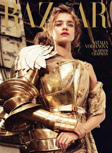 The Fashion Café: Crazy Fashion: Gold Armour  #gold #goldfashions Gold Armor, Jeanne D'arc, Dior Collection, Female Armor, Heroic Fantasy, Natalia Vodianova, Mario Testino, Female Knight, Joan Of Arc