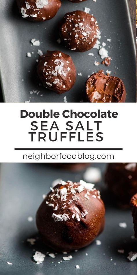 Sea Salt Caramel Truffles, Fall Flavored Truffles, Chocolate Turtle Truffles, Sea Salt Desserts, Sweetened Condensed Milk Truffles, Sweets With Condensed Milk, Truffle Dessert Recipes, Truffles With Condensed Milk, Christmas Truffles Recipe