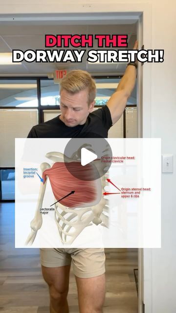 PT Growth Academy on Instagram: "Ditch the classic doorway pec stretch! Replace it with a pec stretch that goes after the root cause of the problem — a rigid rib cage.   When it’s performed correctly, it streches the chest in three ways:  1️⃣ The arm position stretches the chest  2️⃣ Exhalation elongates the chest  3️⃣ Inhalation expands the chest  Use this exercise the next time you’re working with a patient that complains of tight chest muscles, shoulder pain, or neck pain!  — #cheststretch #pecstretch #shoulderpain #neckpain #stretch #mobility #flexibility #flexibilitytraining #stretches #fitness #fitnesstips #physio #physiotherapist #physiotherapy #dpt #ptstudent #personaltrainer #personaltraining #crossfit #yoga #breathe" Pec Stretches, Mobility Flexibility, Shoulder Rehab, Flexibility Training, Chest Muscles, Chest Pain, Shoulder Pain, Neck Pain, Rib Cage