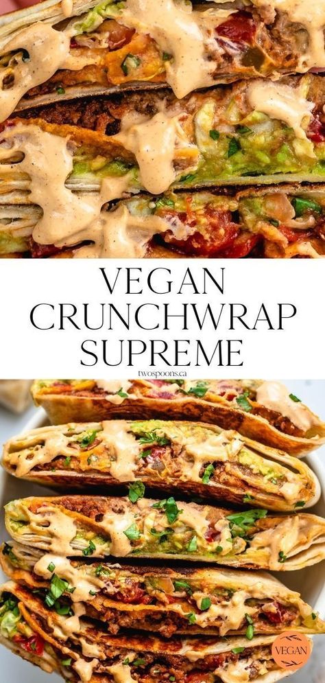 Vegan Crunchwrap Supreme Vegan Crunchwrap, Crunchwrap Supreme Recipe, Chips Recipes, Crunchwrap Supreme, Zucchini Chips, Vegan Lunch Recipes, Tasty Vegetarian Recipes, Vegan Sandwich, Vegan Cooking