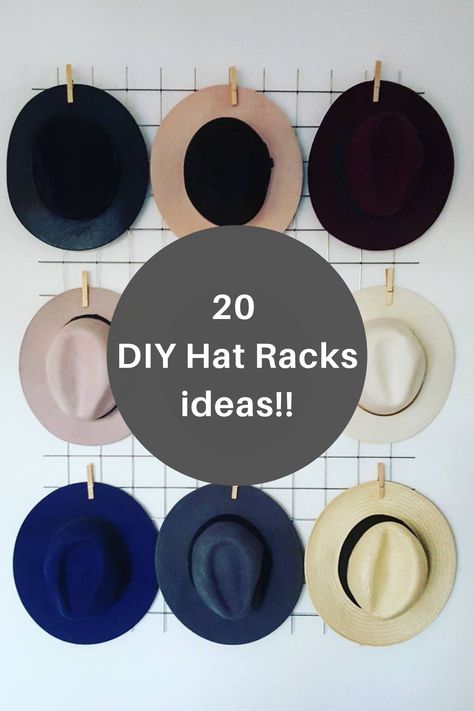 So, grab all your baseball caps and fedoras off of the floor and get ready to organize your stylish hat collection with these awesome hat rack ideas. . #hatrack #hatracks #hats #coatrack #hat #custommade #chic #ny #fascinators #boutique #elegant #beret #fedoras #custom #fedora #madhatter #classic #fascinator #dressy #casual #classy #hedyshats #stylish #greatselection #greatprices #affordable #homedecor #autumn #handcrafted #AI Hat Rack Ideas, Baseball Hat Racks, Diy Hat Rack, Cowboy Hat Rack, Hat Shelf, Cap Rack, Wall Hats, Hanging Hats, Hat Organization