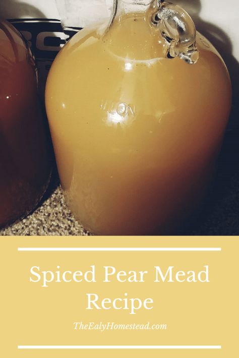 Fall Mead Recipe, Pear Mead Recipe, Pear Moonshine Recipe, Pear Wine Recipe, Diy Mead Recipe, Honey Mead Recipe, Mead Flavors, Pear Cider Recipe, Mead Wine Recipes