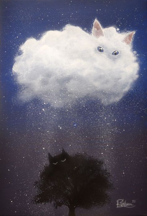 Cat And Cloud, All Countries, Cat Illustration, Glossy Photo Paper, Countries Of The World, Acrylic Painting Canvas, About Me, Art Reproductions, Cat Art