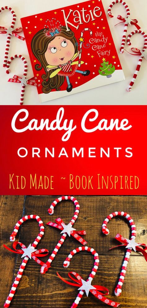 Beaded Candy Cane Kid-Made Ornaments - Glitter On A Dime Candy Cane Day Kindergarten, Candy Cane Activities For Preschool, Candy Cane Craft, Candy Cane Kids, December Ideas, Sophia Grace, Candy Cane Crafts, Preschool Winter, December Activities