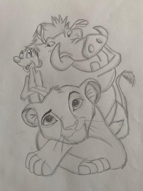 Lion King Pencil Drawing, Drawing Lion King, Lion King Sketches, Lion King Art Sketches, Lion King Drawing Sketches, Movie Character Drawings, The Lion King, Animal Canvas Paintings, Mom Drawing