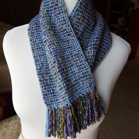 Ravelry: eileen-s' Stained Glass Scarf Futuristic Costume, Rigid Heddle Weaving Patterns, Art Yarn Weaving, Weaving Loom Projects, Rigid Heddle Weaving, Heddle Loom, Handwoven Scarf, Woven Scarves, Wool Projects