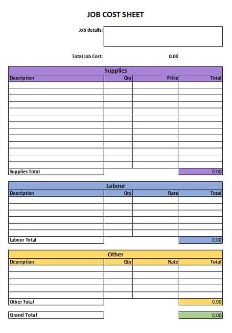 Job Estimate Template, Excel Bookkeeping Template, Costing Sheet Template, Excel Budget Spreadsheet Templates, Free Business Printables, Office Coordinator, Business Spreadsheets, Bill Tracker Template, Contractor License