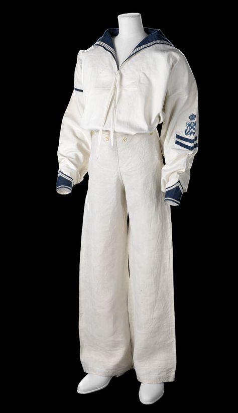 Frock With Collar, National Maritime Museum, Chief Petty Officer, Sailor Suit, Maritime Museum, Vestidos Vintage, White Duck, Drawing Clothes, Mode Inspo