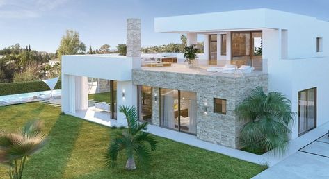 Marbella Villas, Villa Project, Marbella Spain, Best Golf Courses, Modern Style House Plans, Andalusia Spain, Modern Exterior House Designs, Bungalow Style, Box Houses