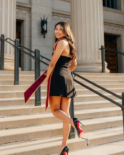 walking up the stairs has never looked so good 💋🥀👠 #graduationpictures #gradpics #mngradphotographer #mnseniorphotographer #minneapolisseniorphotographer Louboutin Graduation Pictures, Graduation Stair Picture, Red Bottoms Graduation Pictures, Red Bottom Graduation Pictures, Looking Up Pose, Walking Up The Stairs, College Grad Pictures, Graduation Shoes, Nursing Graduation Pictures