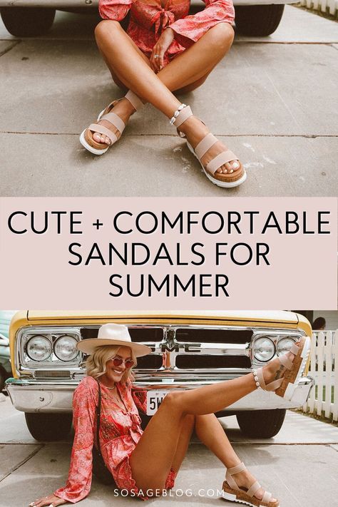 Looking for the best sandals for summer? I often struggle with finding sandals that are both cute and comfortable but I've finally found the perfect pair. Find out where to shop these stylish and comfy sandals in the post! Honeymoon In Thailand, Vacation Sandals, Pool Sandals, Travel Sandals, Thailand Honeymoon, Vacation Shoes, Miami Swim Week, Comfy Sandals, Cork Sandals