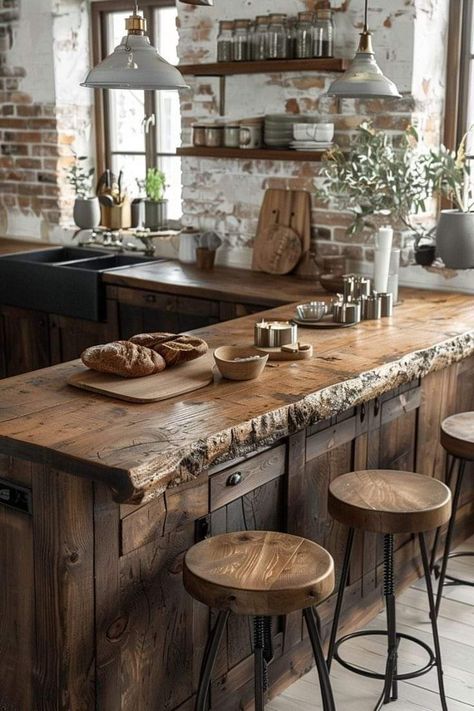 Dapur Skandinavia, Dapur Rustic, Makeover Kitchen, Modern Kitchen Cabinet Design, Casa Country, Rustic Modern Kitchen, Rustic Kitchen Design, Cabin Kitchens, Farmhouse Kitchen Design