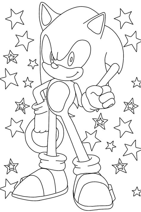 Tails Coloring Pages, Coloring Pages Sonic, Sonic Birthday Party Ideas, Sonic Tails Knuckles, Sonic Birthday Party, Sonic Coloring Pages, Kids Colouring Printables, Sonic Coloring, Sonic The Hedgehog Cake