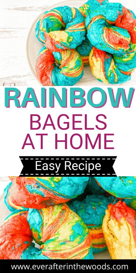 Rainbow Bagel Recipe, Rainbow Bagels, Tie Dye Cupcakes, Rainbow Desserts, Bagel Recipe, Holiday Breakfast, Delicious Donuts, Breakfast Meal Prep, Rainbow Sprinkles