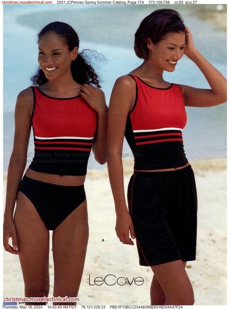 2001 JCPenney Spring Summer Catalog, Page 174 - Catalogs & Wishbooks 00s Fashion, Vintage Swimwear, Bra Panty, Early 2000s, One Piece Swimwear, Tankini, Spring Summer, One Piece, Bra