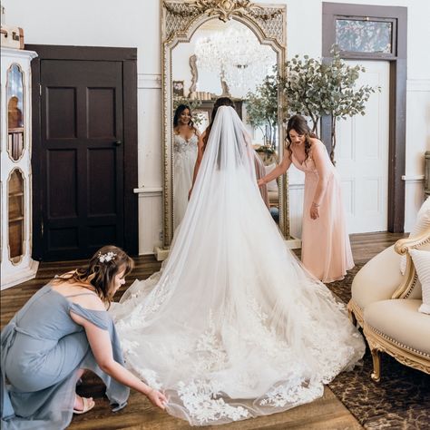 Beautiful Mia Solano Tara Ballgown Dress With 3d Floral Embellishments. Very Lightly Worn Before I Switched To My Second Dress For Reception. It Is Practically Brand New. Also The Matching Cathedral Veil Is Included And Amazing For Photos! I Hope This Makes Another Bride Feel Amazing As I Did On My Wedding Day! Dress For Reception, Ballgown Dress, Second Dress, Wedding Dress Color, Bride Photoshoot, My Wedding Day, Cathedral Veil, Colored Wedding Dresses, Wedding Photo Inspiration