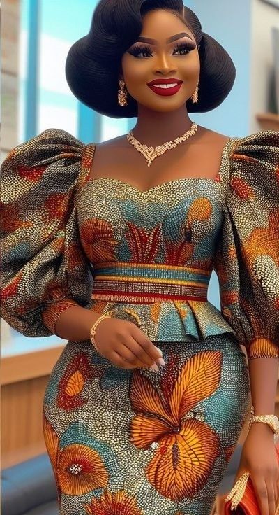 African Dresses For Women Style, Africa Dresses Styles, Mariniere Outfit, Women African Wear, Beautiful African Dresses, Women African Dresses, African Dress Styles, Modest Dresses Fashion, Traditional African Clothing