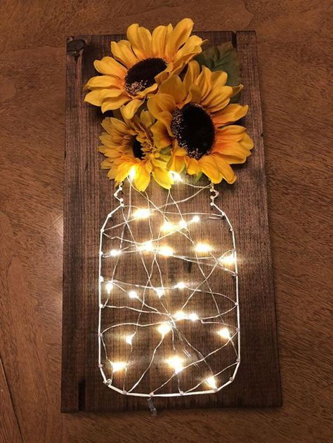 Pack of 6 Pcs Fairy Lights 7.2FT 20 LEDs Copper Wire Firefly | Etsy Sunflower Room, Table Halloween, String Lights In The Bedroom, Starry Lights, Fairy Lights Bedroom, Firefly Lights, Cute Dorm Rooms, Room Deco, Sunflower Decor