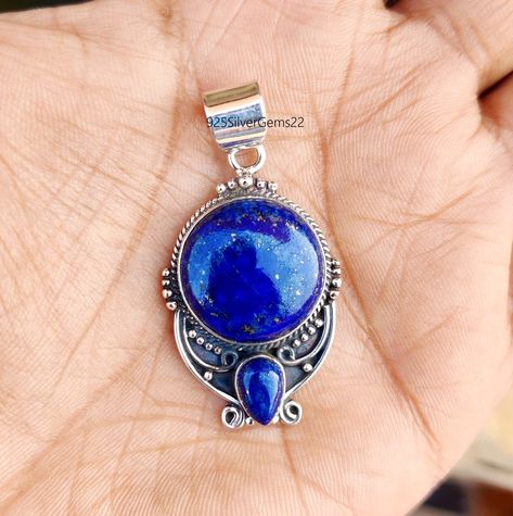 Lapis Lazuli Jewelry, Lapis Lazuli Pendant, Lapis Lazuli Necklace, Birthstone Pendant, Valentine's Gift, Gemstone Necklace Pendant, Unique Pendant, Handmade Pendant, 925 Jewelry