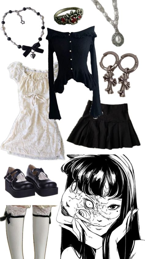 Tomie Outfit, Korean Fits, Outfit Inso, Kawaii Fashion Outfits, Just Style, Edgy Outfits, Gothic Lolita, Casual Style Outfits, Art Clothes