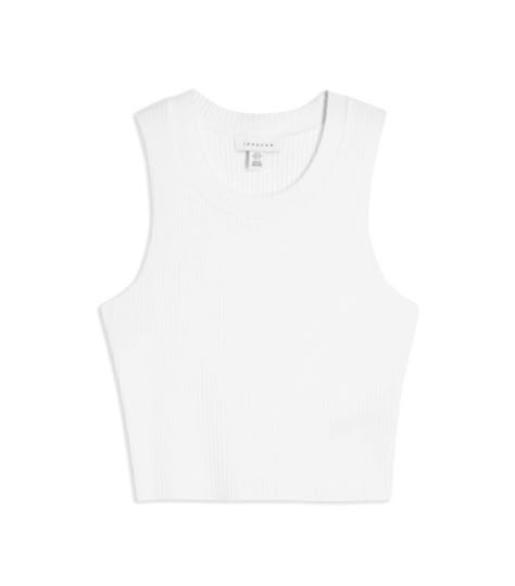 White Fitted Crop Tank Top, White Ribbed Crop Top Tank Top, White Crop Top Png, White Tank Top Png, White Cropped Tank Top, White Tank Tops, White Tank Top Women, Diy Summer Clothes, Basic Essentials