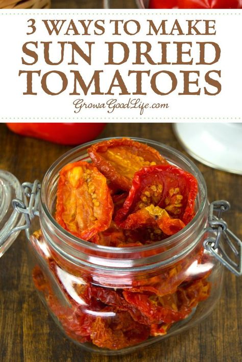 Homemade Sun Dried Tomatoes, Drying Tomatoes, Sundried Tomato Recipes, Make Sun Dried Tomatoes, Preserving Vegetables, Dehydrated Vegetables, Dehydrated Fruit, Dried Vegetables, Garden Harvest