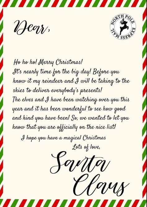 Santa Truth Letter, Don’t Believe In Santa Letter, A Letter To Santa Claus, Write A Letter To Santa, Letter Explaining Santa, Santa Claus Letter, Christmas Letters, Santa Letter Template, Santa's Nice List