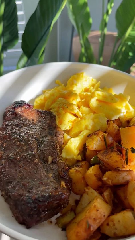 Breakfast With Steak, Steak And Potato Breakfast Skillet, Steak And Scrambled Eggs, Steak Eggs And Potatoes Breakfast, Egg And Potato Breakfast, Steak And Scrambled Eggs Breakfast, Steak And Eggs Breakfast Scramble, Steak N Eggs Breakfast, Steak And Eggs Breakfast