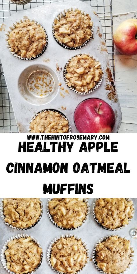 Apples Muffins, Oat Muffins Healthy, Muffins Dairy Free, Apple Cinnamon Oatmeal Muffins, Healthy Apple Cinnamon Muffins, Apple Oat Muffins, Cinnamon Oatmeal Muffins, Apple Muffins Healthy, Apple Oatmeal Muffins