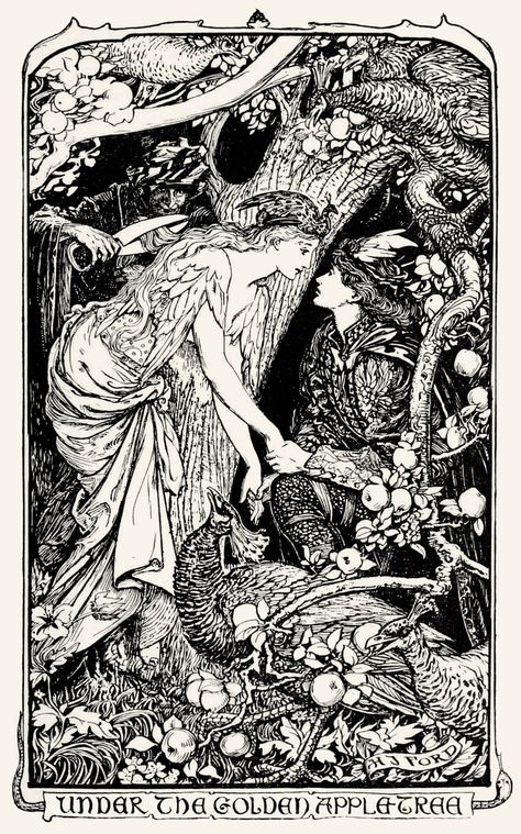 H.J. Ford, The violet fairy book Violet Fairy, Andrew Lang, Fairytale Illustration, Fairy Book, Fairytale Art, Black And White Illustration, Ink Illustrations, Children's Book Illustration, Grimm