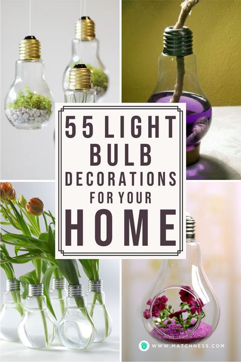 Light Bulb Decorations, Diy Light Bulb Crafts, 14th Birthday Ideas, Light Bulb Vase, Lightbulb Ornaments, Recycled Light Bulbs, Diy Light Bulb, Hanging Light Bulbs, Light Bulb Art