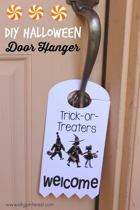 I'm so excited to kick off this year's Halloween Extravaganza with this cute "Trick-or-Treaters Welcome" door hanger that I created for Halloween night to let the mini witches, ghosts, and goblins know that we're loaded with candy and we want to get rid of it! Ha! Halloween Diy Door, Ghosts And Goblins, Halloween Themed Food, Silhouette Halloween, Halloween Tricks, Welcome Door Hanger, Clever Halloween Costumes, Halloween Door Hangers, Friends Diy