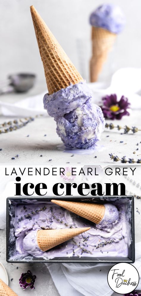 Grey Ice Cream, Earl Grey Ice Cream, Lavender Earl Grey, Ice Cream No Churn, Lavender Ice Cream, Bean Ice Cream, Lavender Recipes, Medicine Tips, Slow Cooker Desserts