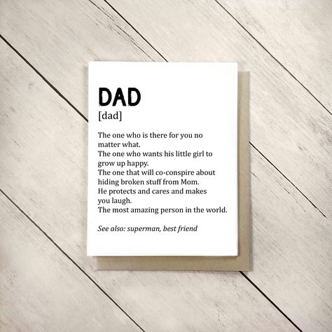 Birthday Card Mom, Mom Birthday Card, Father's Day Message, Father Birthday Cards, Mom Definition, Dad Definition, Mothersday Cards, Dad's Birthday, To My Dad