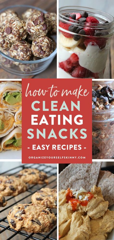 How To Make Clean Eating Snacks | Healthy Lifestyle Tips for Weight Loss - One fundamental guideline to clean eating is to eat 5 small meals a day. This helps to keep your body nourished and energized from morning to night! Here are 50+ of my favorite clean eating snacks to keep you full all day! Organize Yourself Skinnny | Easy and Quick Snacks Recipes | Healthy Snack Recipes #snacks #cleaneating #healthyeating #weightloss 5 Small Meals A Day, Healthy Morning Snacks, Easy Clean Eating Recipes, Clean Snacks, Make Clean, Snacks Easy, Healthy Recipes Clean, Snacks Healthy, Easy Clean Eating