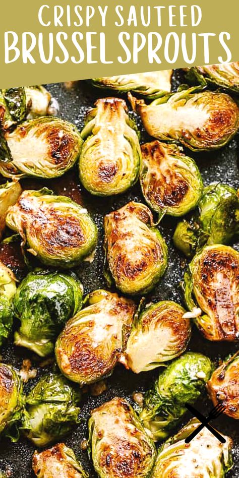 Balsamic Brussel Sprouts Stovetop, Brussel Sprouts In Pan, Saute Brussel Sprout Recipes, Mini Brussel Sprouts Recipe, Brussel Sprouts In Skillet, Saute Brussel Sprouts, How To Fix Brussel Sprouts, Sauted Brussels Sprouts, Brussel Sprouts On Stove Top