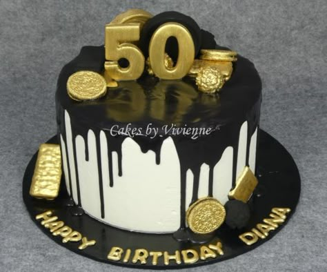 Black and Gold 50th Birthday Cake Gold 50th Birthday Cake, 50th Birthday Cake Images, Funny 50th Birthday Cakes, 50th Birthday Cake For Women, 50th Birthday Cakes For Men, Golden Birthday Cakes, 22nd Birthday Cakes, Buttercream Birthday Cake, 50th Birthday Cake Toppers