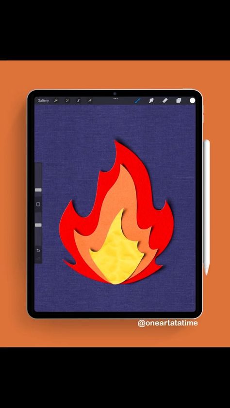 oneartatatime on Instagram: Have a lit weekend y’all 🔥❤️ Here’s a quik paper cut fire made in procreate on an iPad Pro 🔥❤️ The paper textures are soon launching, be… Paper Ipad, Procreate Tips, Procreate Tutorials, Cut Out Art, Paper Cutout Art, Art Procreate, Procreate Tutorial, Construction Paper, Paper Cutout