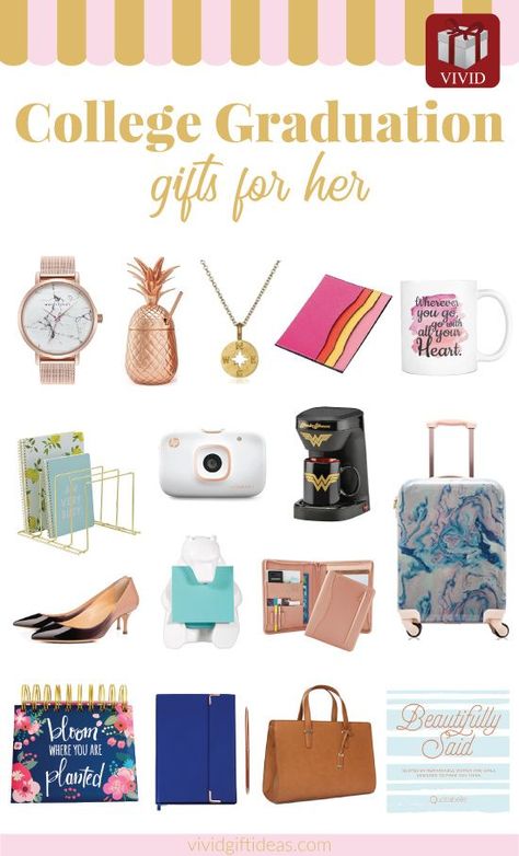 Affordable and meaningful graduation gifts for her. These stuff are useful for the young women's future life. #graduationgifts #daughter #bestfriends #sister #girlfriend Senior Basket, Unique College Graduation Gifts, Graduation Gifts For Girls, Meaningful Graduation Gifts, Inspiring Office, Graduation Gifts For Sister, Bff Friends, Party List, Graduation College