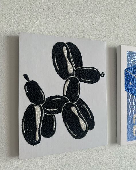 “Black balloon dog kit” is available on my website🖤🦋💙 Painting With Diamonds, Dimond Pating Ideas, Diamond Art Canvas, Diamond Pictures Art, Diamond Canvas Art, Rhinestone Art Patterns, Diamond Painting Canvas, Diamonds Painting, Diamond Art Diy